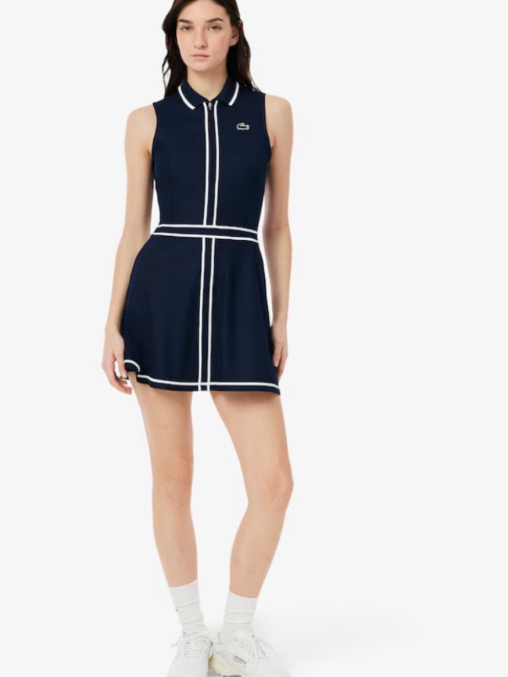 Lacoste  Women's Ultra Dry Heritage Trim Golf Dress in Navy X large